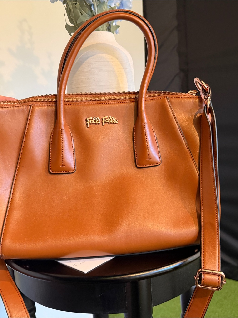 Tan Leather Satchel Bag